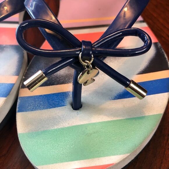 Kate Spade navy blue flip flops size 7/8 - Picture 2 of 9